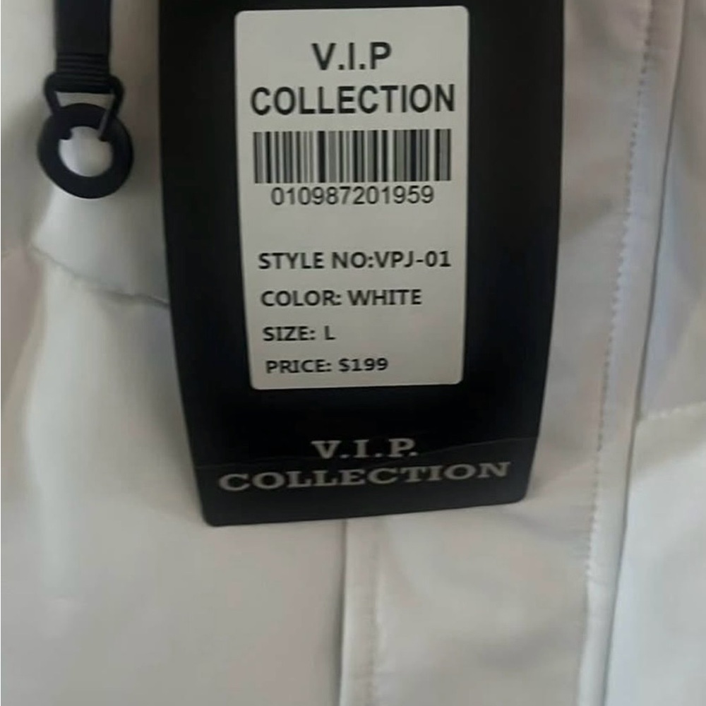 VIP Men's White Puffer Jacket - Picture 3 of 3